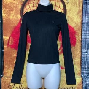 PRINCE & FOX-women’s black long sleeve turtle neck slim-fit lightweight …